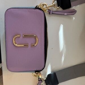 Marc Jacobs Purple and Blue Crossbody Bag with Gold Emblem